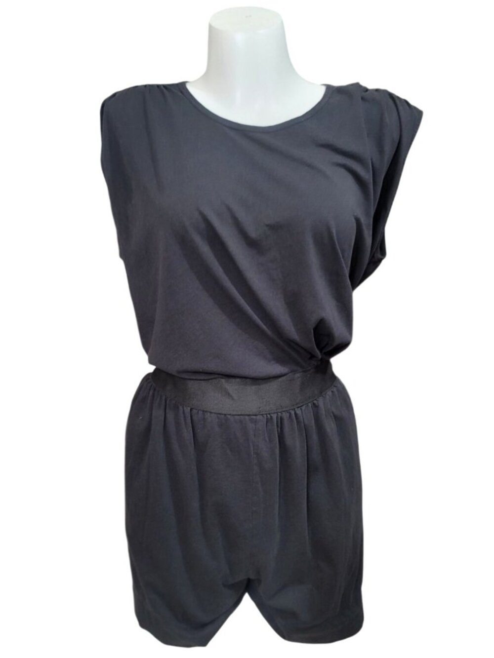 ATM Anthony Thomas Melillo Romper XL Black Sleeveless FLAW